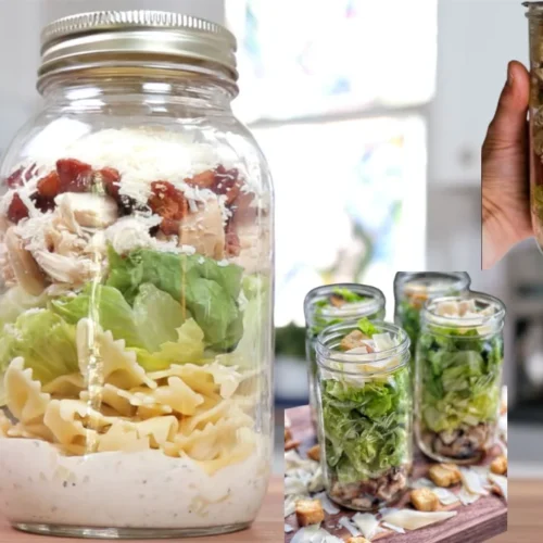 Chicken Caesar Salad Mason Jar Recipe